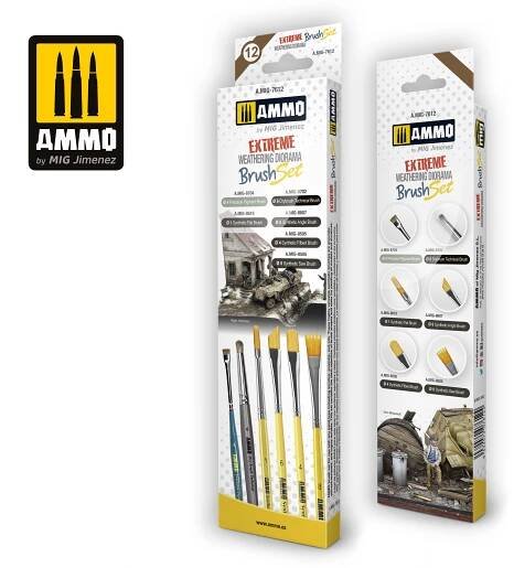 Extreme Weathering Diorama Brush Set - 1, 6, 4, 8, 4, 6 (6pcs.)