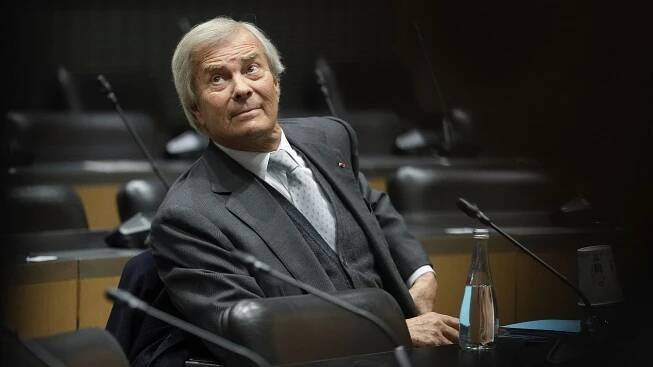 Vivendi Chairman Vincent Bollore attends a hearing of a parliamentary inquiry commission at the National Assembly in Paris. 13 March 2024.