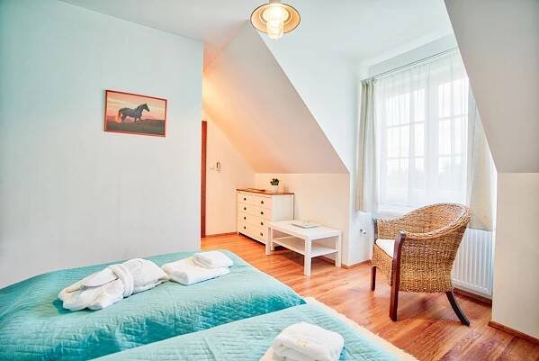 Postel nebo postele na pokoji v ubytování Hotel U Pekaře - Jítravský Dvorec