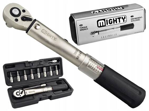 DYNAMOMETRICKÝ KLÍČ NA KOLO MIGHTY S REGULACÍ 2-24 Nm + BITY NÁSTAVCE