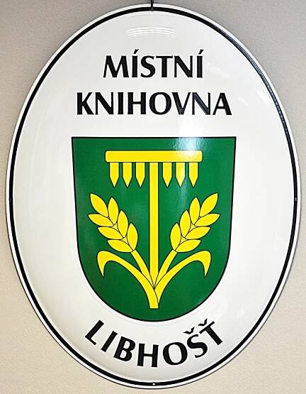 Smaltovaný ovál se znakem a názvem obce, města či městyse pro označení významné budovy, instituce..