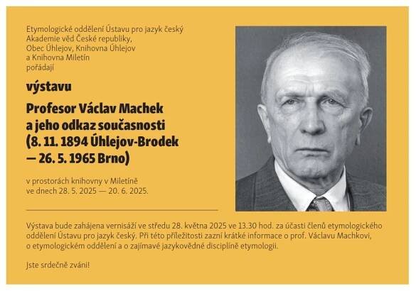 Výstava profesor Václav Machek - Obec Úhlejov