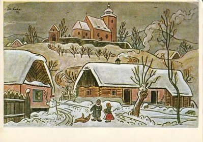 Pohlednice - Josef Lada - Vánoce - zima       - Sběratelství