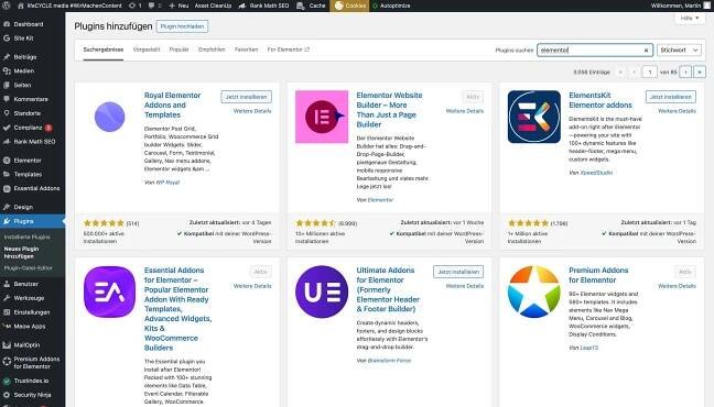 Für WordPress gibt es unzählige Erweiterungen namens „Plugins“.