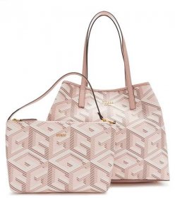 GUESS kabelka s pouzdrem Vikky large růžová multi