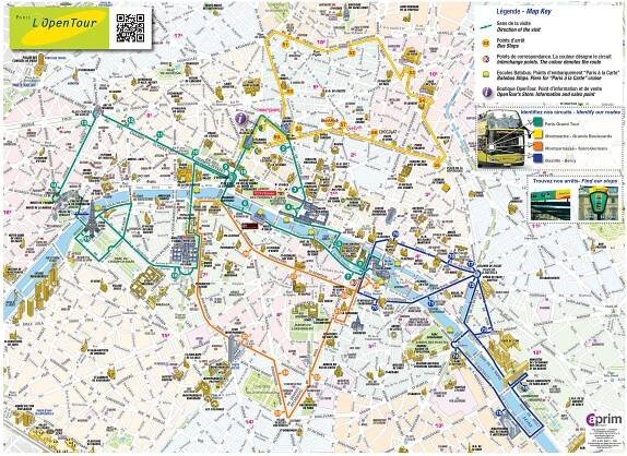 Map of Paris tourist attractions, sightseeing & tourist tour
