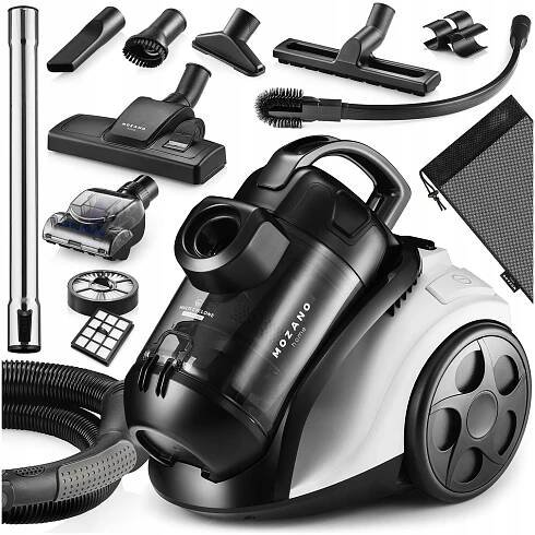 VYSAVAČ CYKLONOVÝ 4000W BEZSÁČKOVÝ TURBOKARTÁČ HEPA FILTR 15v1 MOZANO