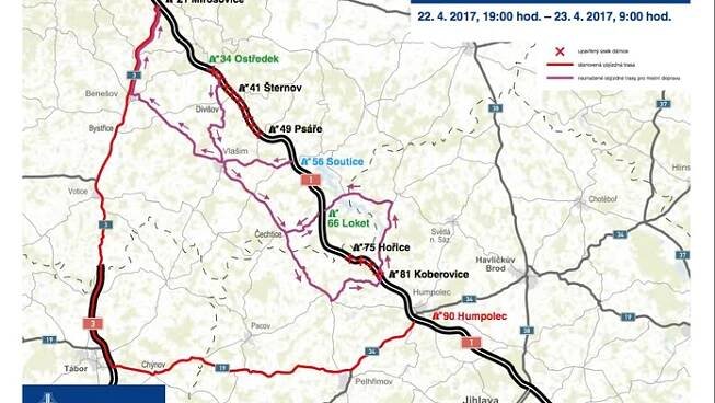 Kudy objet zavřenou dálnici D1? Počítejte s hodinovým zpožděním