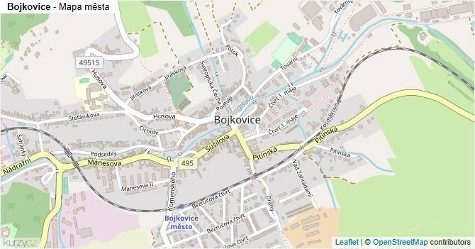 Bojkovice - mapa města