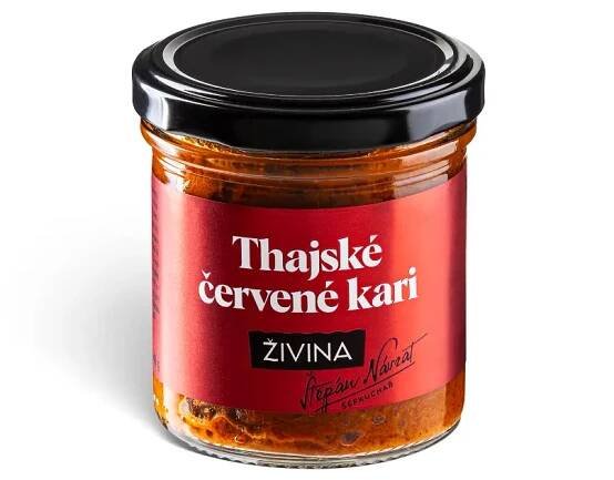 Thajská červená kari pasta extra pálivá pro kari s kokosovým mlékem 140 g