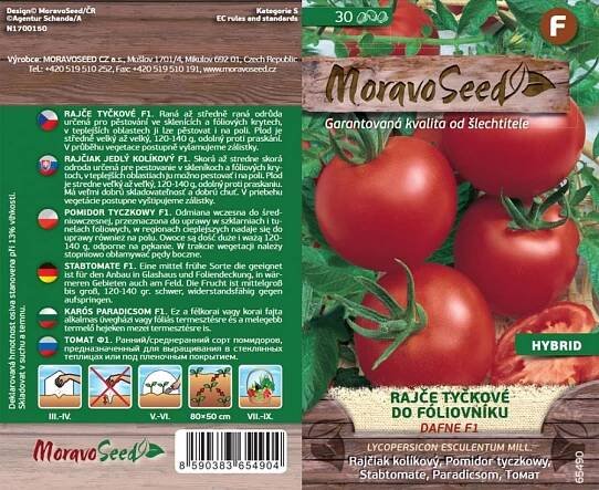 Moravoseed Rajče tyčkové do fóliovníku Dafne F1 30 ks