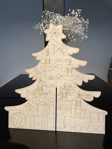3D adventní stromek, pytlíčky s čísly - Dárky na zakázku
