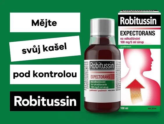Robitussin Expectorans 100 mg/5 ml, sirup na odkašlávání 100 ml