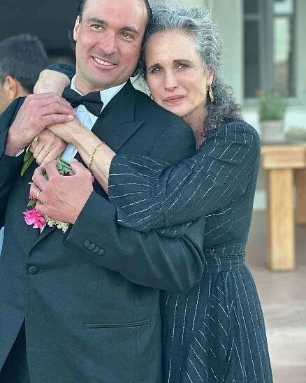 Andie MacDowell with her son Justin Qualley