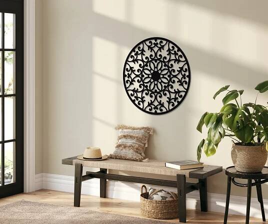 MANDALA NA ZEĎ OBRAZ AŽUROVÝ DŘEVĚNÝ NÁSTĚNNÁ DEKORACE PANEL 3D KUCHYNĚ Formát horizontální