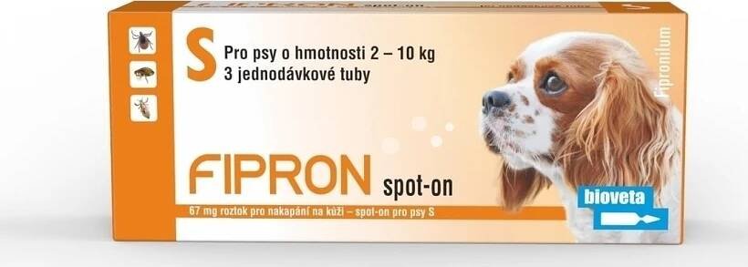 Bioveta Fipron Spot-On pro psy 2-10 kg/3x 0,67 ml od 319 Kč