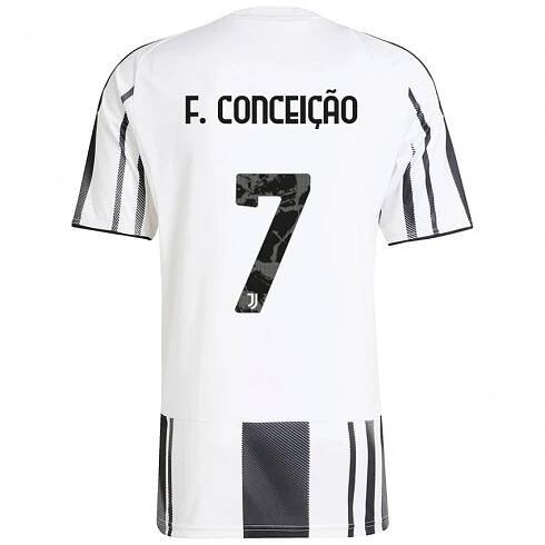 Dětské Francisco Conceicao #7 Bílá Černá Domů Hráčské Dresy 2025/26 Dres