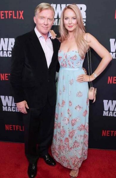 Anthony Michael Hall and Lucia Oskerova attend a special screening of the Netflix original film "War Machine" on May 16, 2017 in New York City. 