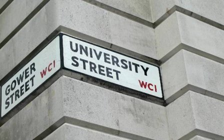 Gower Street and University Street signs on UCL Portico building
