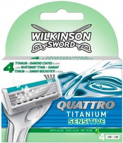 Wilkinson Sword Quattro Titanium Sensitive - náhradní hlavice (4 ks)