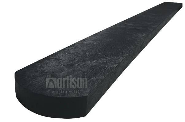 Plastové plotovky Transform půlkulaté 78x21x1000, černé - recyklát