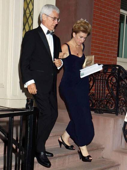 Kathryn Hayward and David Thomas at New York University's Kimmel Center for the wedding reception of Alec Baldwin and Hilaria Thomas on June 30, 2012.
