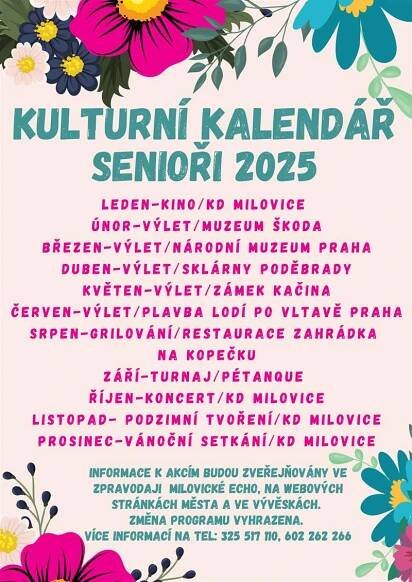 Kulturní kalendář senioři 2025