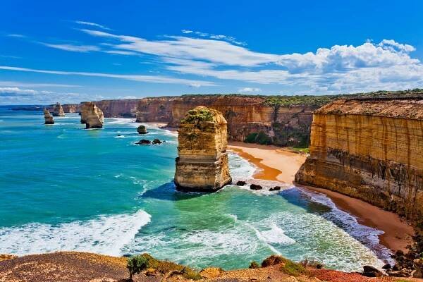 The Twelve Apostles, limestone stacks near the Great Ocean Road in Victoria, Australia, one of the best places to go on holiday in November