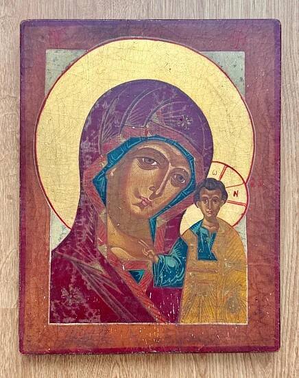 Ruská ikona Marie s Ježíšem - Kazanská 32,5x 25,5 cm - Umění