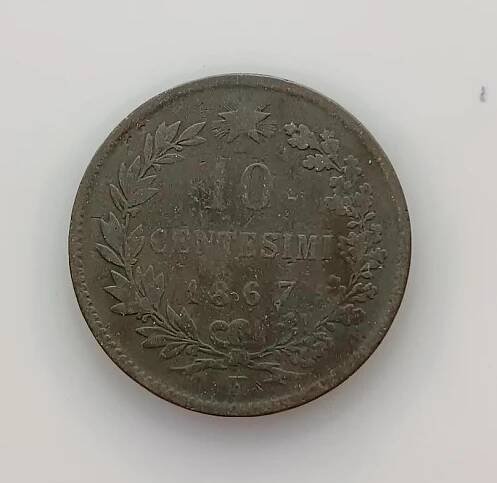 Itálie 10 centesimi 1867 H (K322) - Numismatika