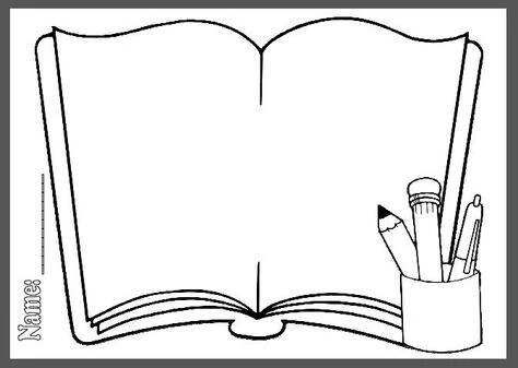 an open book with pencils and markers