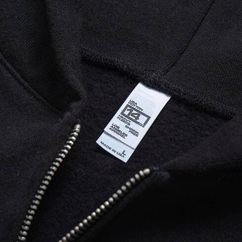 14OZ HEAVY FLEECE ZIP UP HOODIE / BLACK - WEARCOME