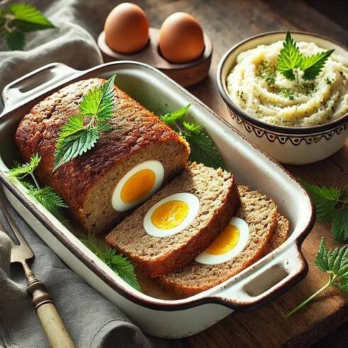 Velikonoční krůtí sekaná s vejci a bramborovo-kopřivovým pyré | Yummy - A máte chuť vařit!