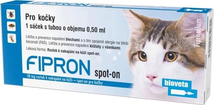 FIPRON 50mg k nakapání na kůži-spot-on pro kočky