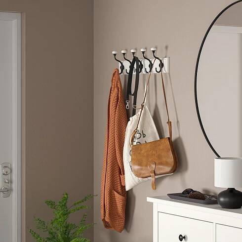LANDKRABBA Věšák s 5 háčky - bílá 50 cm