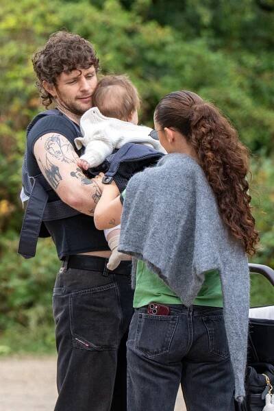 Tom Grennan with his wife and baby.
