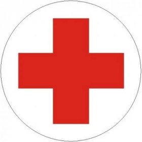 Červený kříž - průměr 10cm