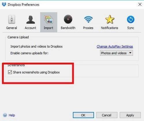 Dropbox podporuje ukládání snímků rovnou do cloudu