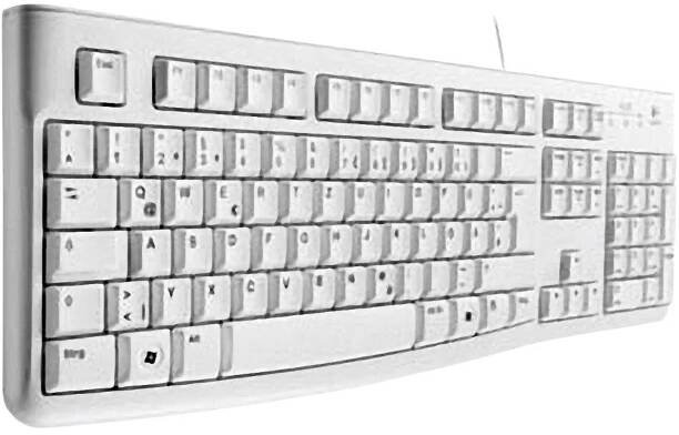 Logitech K120 Keyboard USB klávesnice německá, QWERTZ bílá odolné proti stříkající vodě