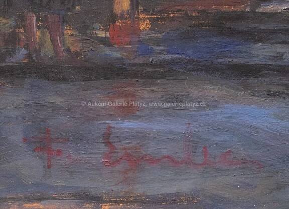 František Emler / Pražské nábřeží - detail aukce « Aukce « Aukční Galerie Platýz