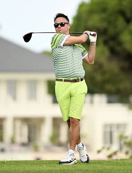 Ant McPartlin golfing in Portugal.