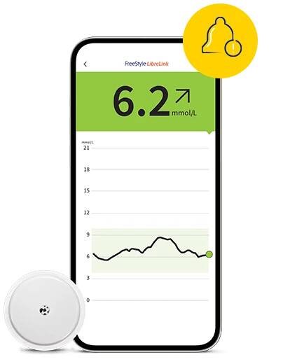 FreeStyle LibreLink with alarm icon
