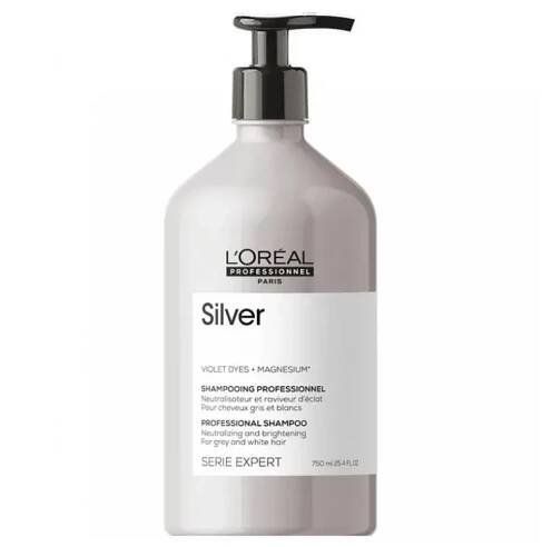 L'Oréal Professionnel Serie Expert Silver Violet Dyes + Magnesium stříbrný šampon pro šedé a bílé vlasy