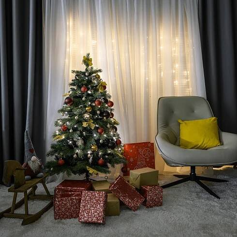 3D vánoční stromek, zelená, 120 cm, CHRISTMAS TYP 9