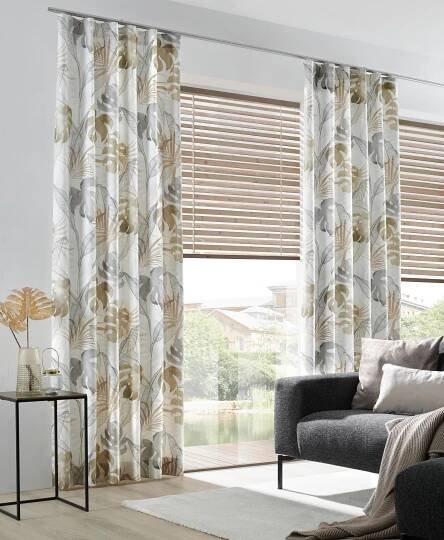 DEKOSTOFF per lfm blickdicht  - Beige/Grau, Design, Textil (140cm) - Esposa