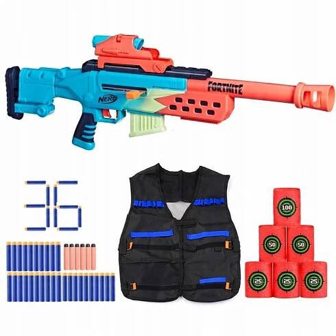2 x NERF SNAJPERKA FORTNITE STORM SCOUT + VESTA +30 ŠÍPOK + PENOVÁ C