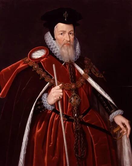     William Cecil, 1st Baron Burghley,    by Unknown artist,    after 1587,    NPG 362,    © National Portrait Gallery, London