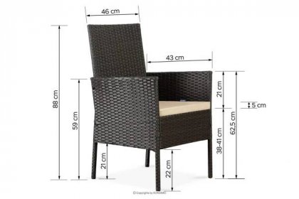 SCILLOS Sada zahradního nábytku stůl a židle hnědá/béžová - obrázek 17