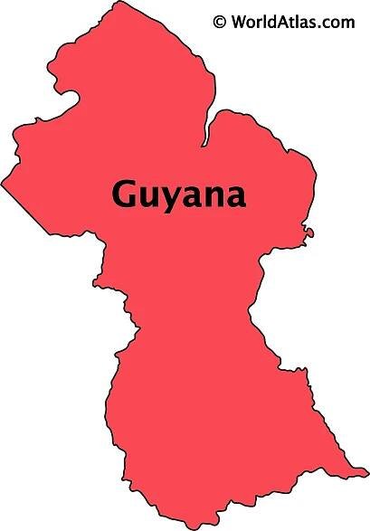 Secondary Outline Map of Guyana
