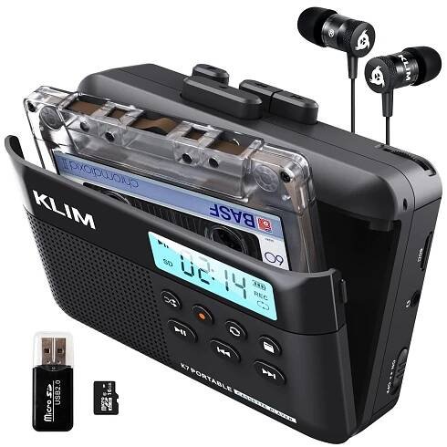 Kazetový přehrávač Walkman KLIM K7 kazetový USB magnetofon + 16GB karta